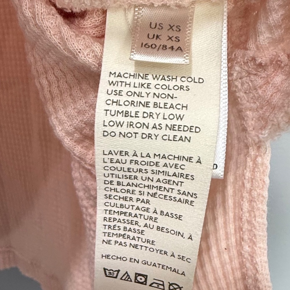 We The‎ Free Free People Pink Waffle Knit She's a keeper Cropped Thermal Top XS - Picture 7 of 7